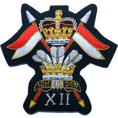 12th Royal Lancers QC Wire Blazer Badge